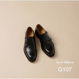 Giày Tây Da Bò Saint Stefano G107 - Monkstrap Khoá Đôi - Cap Toe Brogues - Mầu đen 4