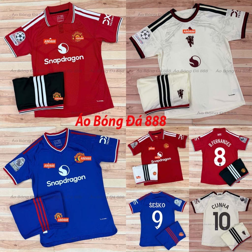 Bộ Quần Áo Bóng Đá CLB Manchester United 26/27- Vải Polyester Gai Thái Cao Cấp