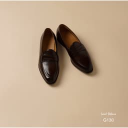 Giày Da Bò Nam Saint Stefano G130 & G131 – Penny Sicilia Loafer – Form Tròn – Nâu/Đen 4