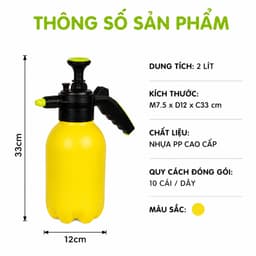 Bình Xịt Tưới Cây Nén Khí 2 Lít 0026 Nhựa PP Cao Cấp Đầu Phun Điều Chỉnh Phun Sương Phun Tia Bơm GD396 3