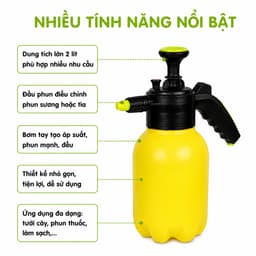 Bình Xịt Tưới Cây Nén Khí 2 Lít 0026 Nhựa PP Cao Cấp Đầu Phun Điều Chỉnh Phun Sương Phun Tia Bơm GD396 8