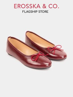 [EROSSKA] - Giày búp bê mũi tròn, phong cách balletcore kiểu dáng basic màu kem - EL146 10