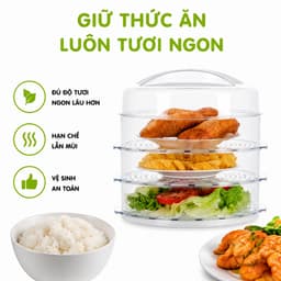 Lồng Bàn Đựng Thức Ăn Đa Tầng 2676 Việt Nhật Nhựa PP Cao Cấp Trong Suốt Có Nắp Đậy Chống Côn Trùng GD397 8