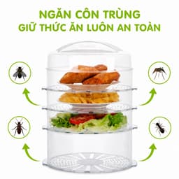Lồng Bàn Đựng Thức Ăn Đa Tầng 2676 Việt Nhật Nhựa PP Cao Cấp Trong Suốt Có Nắp Đậy Chống Côn Trùng GD397 9