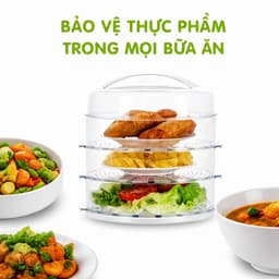 Lồng Bàn Đựng Thức Ăn Đa Tầng 2676 Việt Nhật Nhựa PP Cao Cấp Trong Suốt Có Nắp Đậy Chống Côn Trùng GD397 7