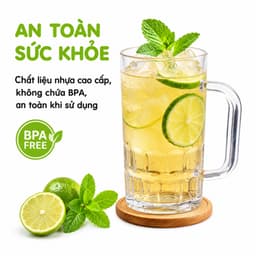 Cốc Nhựa Trong Suốt Có Quai 6365 Việt Nhật Dung Tích 350ml Nhựa Nguyên Sinh Cao Cấp Không Chứa BPA GD398 5