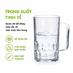 Cốc Nhựa Trong Suốt Có Quai 6365 Việt Nhật Dung Tích 350ml Nhựa Nguyên Sinh Cao Cấp Không Chứa BPA GD398 6