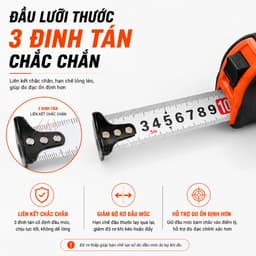 Thước Cuộn Giá Rẻ 5m 7.5m Bản 25mm, Thước Cuộn Đo Chiều Dài Vỏ Nhựa Có Khóa Dây Đeo 4