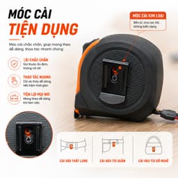Thước Cuộn Giá Rẻ 5m 7.5m Bản 25mm, Thước Cuộn Đo Chiều Dài Vỏ Nhựa Có Khóa Dây Đeo 7