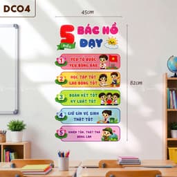 Set Decal Chào Năm Học Mới Học Tập Tốt Lao Động Tốt Trang Trí Lớp Học 5