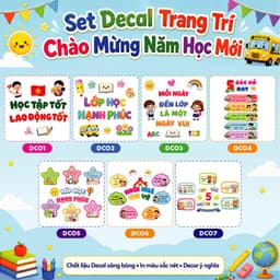 Set Decal Chào Năm Học Mới Học Tập Tốt Lao Động Tốt Trang Trí Lớp Học 2
