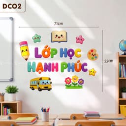 Set Decal Chào Năm Học Mới Học Tập Tốt Lao Động Tốt Trang Trí Lớp Học 3