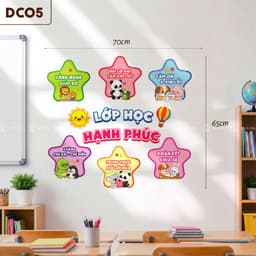 Set Decal Chào Năm Học Mới Học Tập Tốt Lao Động Tốt Trang Trí Lớp Học 6