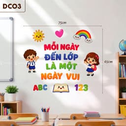 Set Decal Chào Năm Học Mới Học Tập Tốt Lao Động Tốt Trang Trí Lớp Học 4