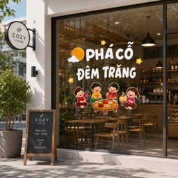 Decal Trung Thu Dán Kính Cửa Hàng, Trang Trí Lớp Học Quán Cafe Tiệc Trăng Rằm 1
