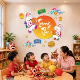 Decal Trung Thu Dán Kính Cửa Hàng, Trang Trí Lớp Học Quán Cafe Tiệc Trăng Rằm 6
