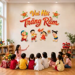 Decal Trung Thu Dán Kính Cửa Hàng, Trang Trí Lớp Học Quán Cafe Tiệc Trăng Rằm 5