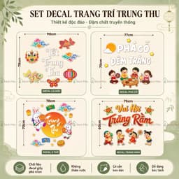 Decal Trung Thu Dán Kính Cửa Hàng, Trang Trí Lớp Học Quán Cafe Tiệc Trăng Rằm 7
