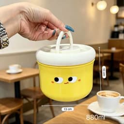HỘP giữ nhiệt 2 lớp inox 304 cao cấp mặt cười, hộp đựng cơm ,đựng đồ 880ml vệ sinh, tiện dụng 2