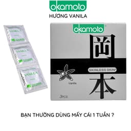 Bao cao su Okamoto Vanilla hương vani siêu mỏng Nhật Bản 7