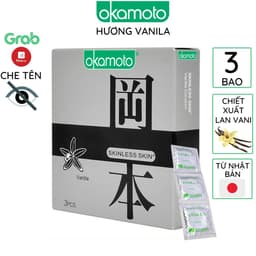 Bao cao su Okamoto Vanilla hương vani siêu mỏng Nhật Bản 8