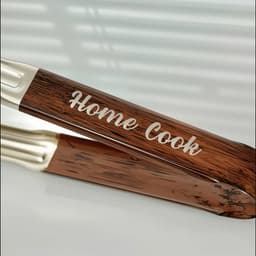 Kẹp gắp thức ăn inox cán gỗ - nhỏ gọn, gắp cực chắc 🌸🌸🌸 8