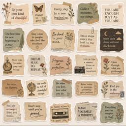 Sticker Chữ Vintage Decal Chống Nước Trang Trí Cặp Sách Hộp Bút Sổ Tay Notebook Bình Nước Laptop 8