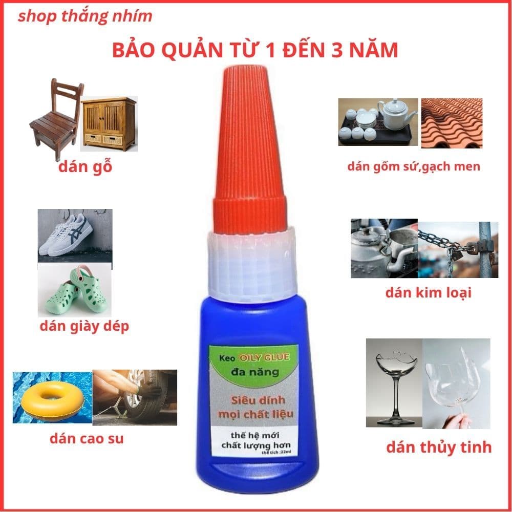 keo OILY GLUE xanh đa năng dán gỗ gạch gốm dày dép sắt nhựa gấp 50 lần 502