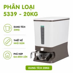 Thùng Đựng Gạo Thông Minh Hokori Kèm Ca Đong Chia Vạch Nhựa PP Cao Cấp Nắp Đậy Kín Hạn Chế Ẩm Mốc GD399 9