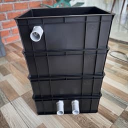 Bộ baki lọc hồ cá 35x25x13 màu đen TẶNG GIÀN MƯA khi mua 4 tầng. Đi ống phi 27 cho hồ cá 500l trở lại 1