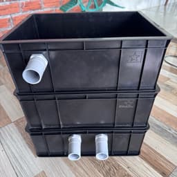 Bộ baki lọc hồ cá 35x25x13 màu đen TẶNG GIÀN MƯA khi mua 4 tầng. Đi ống phi 27 cho hồ cá 500l trở lại 6