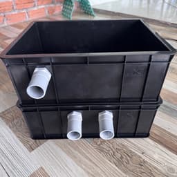 Bộ baki lọc hồ cá 35x25x13 màu đen TẶNG GIÀN MƯA khi mua 4 tầng. Đi ống phi 27 cho hồ cá 500l trở lại 5