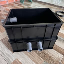 Bộ baki lọc hồ cá 35x25x13 màu đen TẶNG GIÀN MƯA khi mua 4 tầng. Đi ống phi 27 cho hồ cá 500l trở lại 4
