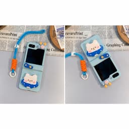 [CÓ SẴN] Kèm dây - Ốp Z Flip 8- Z Flip4 - Z Flip6 - Flip7 5G charm mùa hè dễ thương kèm dây và thanh bảo vệ bản lề 7