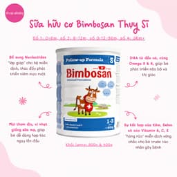 Sữa công thức Bimbosan Thụy Sĩ cho bé từ sơ sinh 6