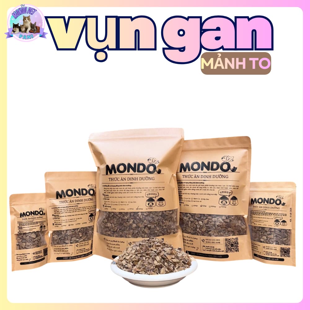 MONDO Vụn Gan Sấy Mảnh To Dinh Dưỡng Cho Chó Mèo 