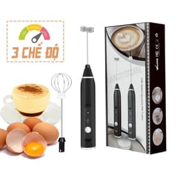 (Tặng dây sạc) Máy Đánh Trứng, Máy Tạo Bọt Cà Phê 3 Tốc Độ Tiện Dụng  Máy Đánh Bọt Tiện Lợi 2