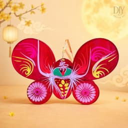 Lồng đèn thú kiếng, lồng đèn giấy kiếng hình con  bướm, gà, cá, thỏ, trang trí chụp hình Trung thu 7