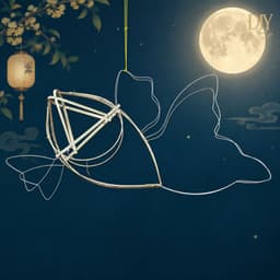 Khung lồng đèn Trung thu lớn, khung tre hình cá chép, gà, bướm thỏ tự làm lồng đèn truyền thống 3