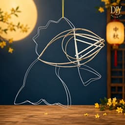 Khung lồng đèn Trung thu lớn, khung tre hình cá chép, gà, bướm thỏ tự làm lồng đèn truyền thống 4
