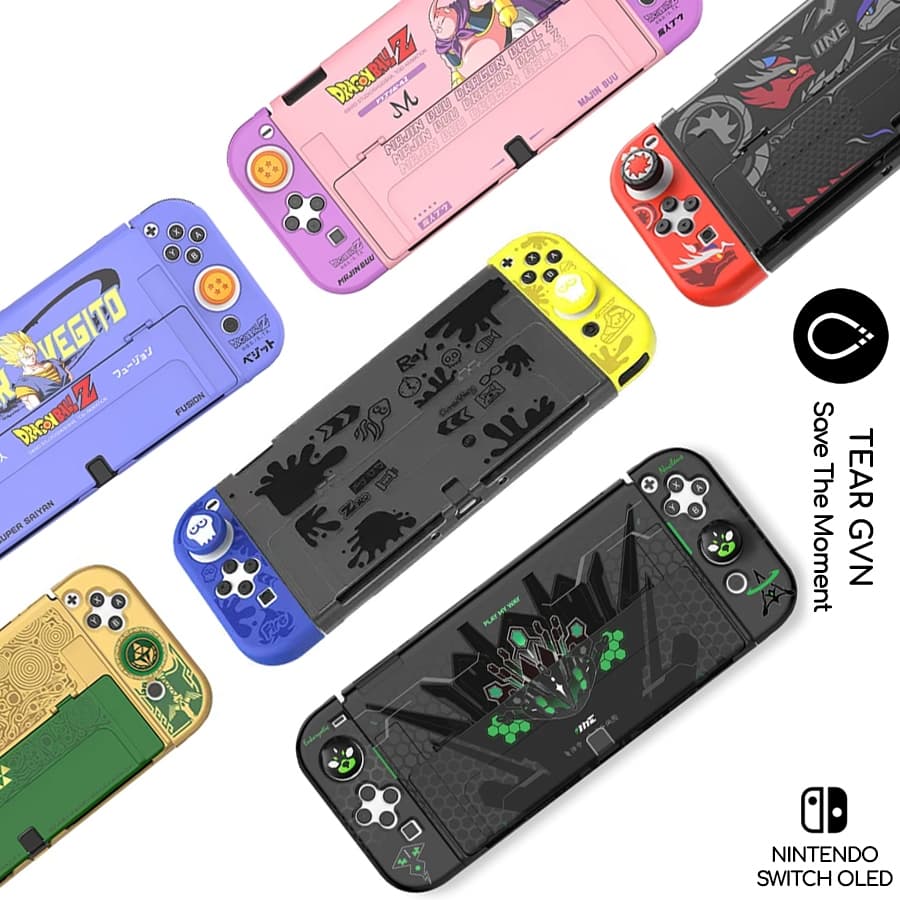 Ốp cứng bảo vệ và cặp nút bọc IINE họa tiết Pokemon / Zelda / Splatoon cho Nintendo Switch OLED