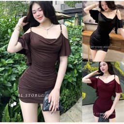 Đầm Body Trễ Vai Tay Dũ Nhún Eo Ôm Dáng Cổ Đổ Sang Chảnh Đi Tiệc, Cafe, Dạo Phố Anan.clothing4 1