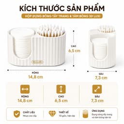 Hộp Đựng Bông Tẩy Trang Tăm Bông 3DLUXI, Giúp Bàn Trang Điểm Gọn Gàng Tiện Lợi, In Từ Nhựa PLA/PETG An Toàn 2