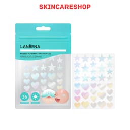 Miếng Dán Mụn Lanbena Invisible Acne Pimple Patch Day Use Ban Ngày 36 Miếng Hình Sao và Trái Tim 1