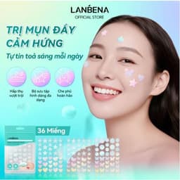 Miếng Dán Mụn Lanbena Invisible Acne Pimple Patch Day Use Ban Ngày 36 Miếng Hình Sao và Trái Tim 2