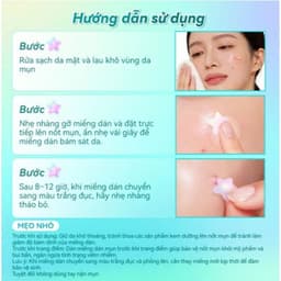 Miếng Dán Mụn Lanbena Invisible Acne Pimple Patch Day Use Ban Ngày 36 Miếng Hình Sao và Trái Tim 4