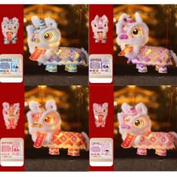 [ Tặng Kèm Đèn LED ] Lồng Đèn Trung Thu Múa Lân DIY, Đồ Chơi Lắp Ráp Handmade Phát Sáng, Kèm Cán Cầm Tay Cho Bé 4