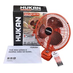 Quạt Dùng Pin 21v Không Chổi Than HUKAN G1-EF3016BL8, Lồng 8inch Kim Loại, 2 Tốc Gió, Cổng Sạc USB 2