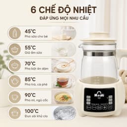 Ấm Đun Nước Pha Sữa Mooki, Khử Clo, Giữ Nhiệt 72H, Ấm Đun Nước Pha Sữa Inox Không Gỉ 316 An Toàn 3