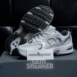 [MỊNZZZ] Thể Thao 53O White Silver Navy Trắng Bạc Gót Xanh Than, Sneaker Nam Nữ Phối Đồ Đi Học Đi Chơi 3